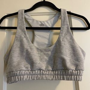 Alo Jersey racer back sports bra, size small